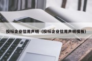 投标企业信用声明（投标企业信用声明模板）